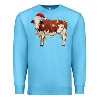 Ocean Blue Christmas cow Premium Sweatshirt - MaliasSmallBusiness