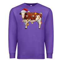 Purple Christmas cow Premium Sweatshirt - MaliasSmallBusiness