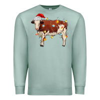 Seafoam Christmas cow Premium Sweatshirt - MaliasSmallBusiness