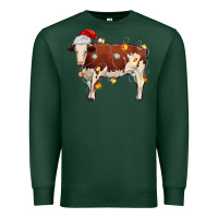 Sports Green Christmas cow Premium Sweatshirt - MaliasSmallBusiness