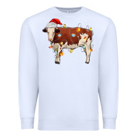 White Christmas cow Premium Sweatshirt - MaliasSmallBusiness