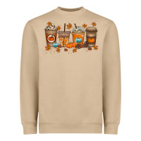 Mushroom Fall Coffee Drink Heavyweight Sweatshirt - RacoonDesign