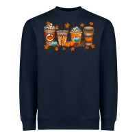 Navy Fall Coffee Drink Heavyweight Sweatshirt - RacoonDesign