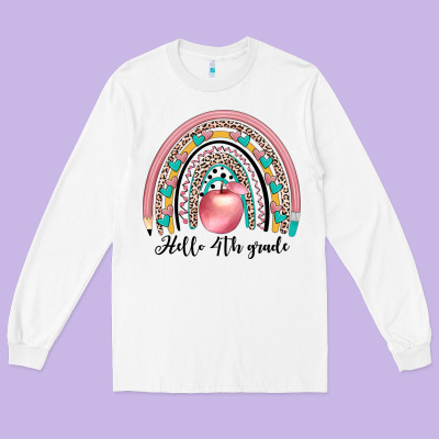 Hello 4th Grade Long Sleeve Tee Designed By Jahusdesignshop