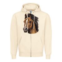 Sandshell quarter horse portrait Zipper Hoodie - LillyAllenDesigns