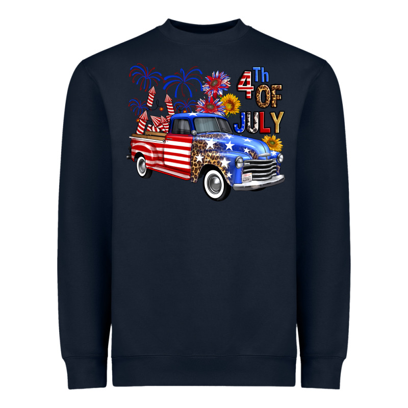 Western Truck Fourth Of July America Heavyweight Sweatshirt by FaDigitalArtStudio | Teevron