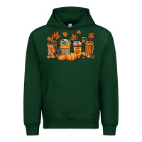 Foreset Green Fall coffee cups Urban Hoodie - NancyCooperArtShop
