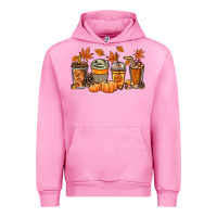 Fuchsia Pink Fall coffee cups Urban Hoodie - NancyCooperArtShop