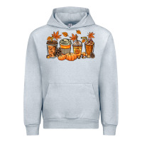 Heather Grey Fall coffee cups Urban Hoodie - NancyCooperArtShop