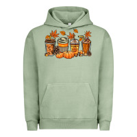 Pigment Oil Green Fall coffee cups Urban Hoodie - NancyCooperArtShop