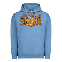 Pigment Pebble Blue Fall coffee cups Urban Hoodie - NancyCooperArtShop