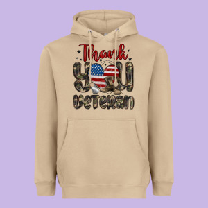 Thank You Veteran Heavyweight Hoodie Designed By Maliassmallbusiness