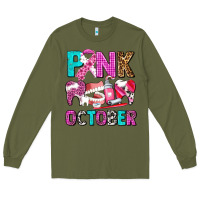 Army Green pink october Long Sleeve Tee - AdoDesignShop