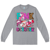 Heather Grey pink october Long Sleeve Tee - AdoDesignShop