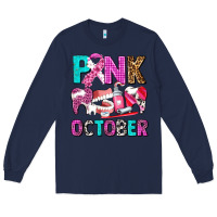 Navy pink october Long Sleeve Tee - AdoDesignShop