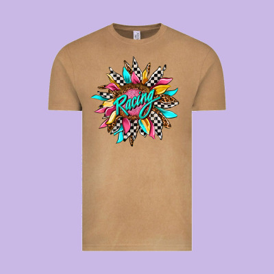 Racing Sunflower Vintage Tee Designed By Adodesignshop