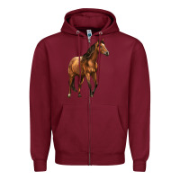 Burgundy Quarter Horse Zipper Hoodie - LillyAllenDesigns