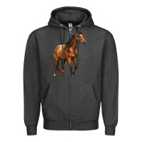Charcoal Heather Quarter Horse Zipper Hoodie - LillyAllenDesigns