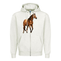 Oatmeal Heather Quarter Horse Zipper Hoodie - LillyAllenDesigns