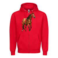 Red Quarter Horse Zipper Hoodie - LillyAllenDesigns