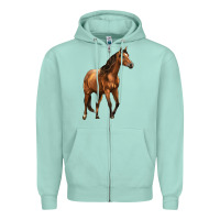 Seafoam Quarter Horse Zipper Hoodie - LillyAllenDesigns