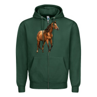 Sports Green Quarter Horse Zipper Hoodie - LillyAllenDesigns