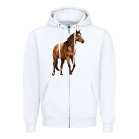 White Quarter Horse Zipper Hoodie - LillyAllenDesigns