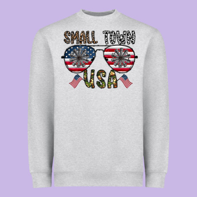Small Town Usa Heavyweight Sweatshirt Designed By Cowhidedigitalart