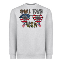 Heather Grey small town usa Heavyweight Sweatshirt - CowhideDigitalArt