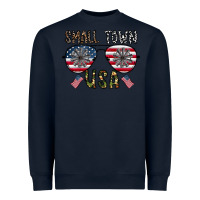 Navy small town usa Heavyweight Sweatshirt - CowhideDigitalArt