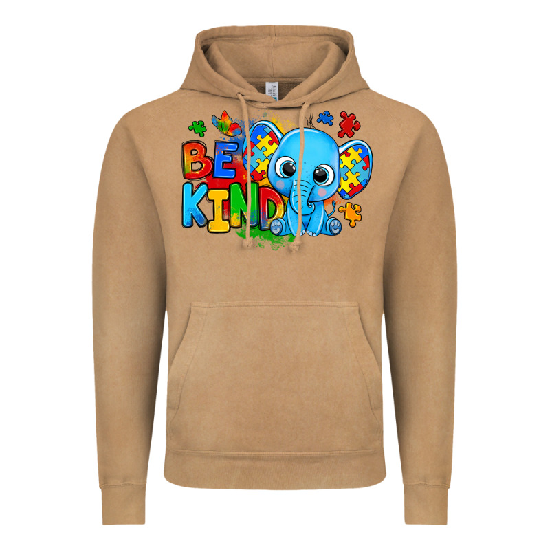 Be Kind Autism Elephant Vintage Hoodie by Zillion Design Studio | Teevron