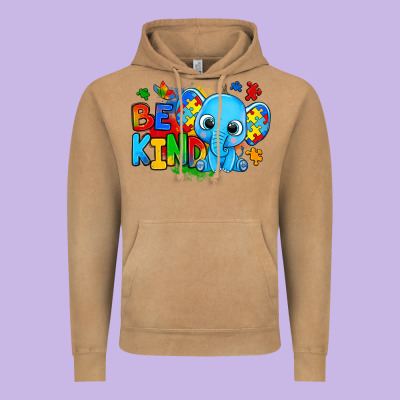 Be Kind Autism Elephant Vintage Hoodie Designed By Zillion Design Studio