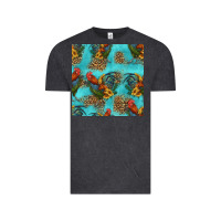 Vintage Black rooster and sunflowers seamless pattern Vintage Tee - HRA Design Shop