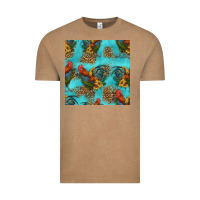 Vintage Coffee rooster and sunflowers seamless pattern Vintage Tee - HRA Design Shop