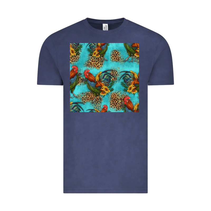 Rooster And Sunflowers Seamless Pattern Vintage Tee by HRA Design Shop | Teevron