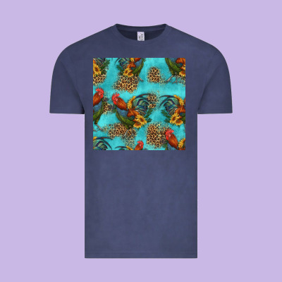 Rooster And Sunflowers Seamless Pattern Vintage Tee Designed By Hra Design Shop
