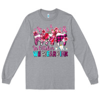 Heather Grey in october we wear pink cancer ribbon with teeth Long Sleeve Tee - AdoDesignShop