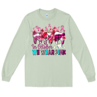 Matcha in october we wear pink cancer ribbon with teeth Long Sleeve Tee - AdoDesignShop