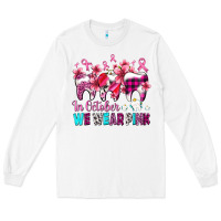White in october we wear pink cancer ribbon with teeth Long Sleeve Tee - AdoDesignShop