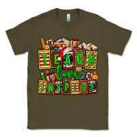 Army Green teach love inspire with Christmas and teacher elements Classic Tee - AdoDesignShop