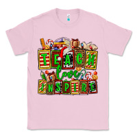 Bubblegum Pink teach love inspire with Christmas and teacher elements Classic Tee - AdoDesignShop
