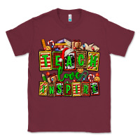 Burgundy teach love inspire with Christmas and teacher elements Classic Tee - AdoDesignShop