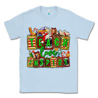Dusty Blue teach love inspire with Christmas and teacher elements Classic Tee - AdoDesignShop