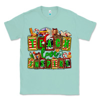 Seafoam teach love inspire with Christmas and teacher elements Classic Tee - AdoDesignShop