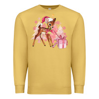 Antique Gold reindeer pink christmas Premium Sweatshirt - MaliasSmallBusiness