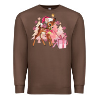Chestnut reindeer pink christmas Premium Sweatshirt - MaliasSmallBusiness