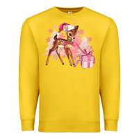 Lemon reindeer pink christmas Premium Sweatshirt - MaliasSmallBusiness