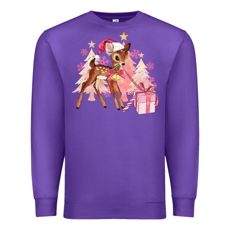 Reindeer Pink Christmas Premium Sweatshirt by MaliasSmallBusiness | Teevron