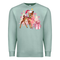 Seafoam reindeer pink christmas Premium Sweatshirt - MaliasSmallBusiness