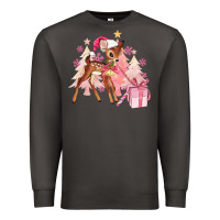 Smoke reindeer pink christmas Premium Sweatshirt - MaliasSmallBusiness